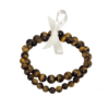 Gemini zodiac bracelet set with Tiger’s Eye semi-precious stone stretch bracelets in 6 mm and 8 mm beads