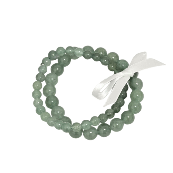 Leo zodiac bracelet set with Green Aventurine semi-precious stone stretch bracelets in 6 mm and 8 mm beads