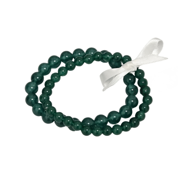 Pisces zodiac bracelet set with Green Jade semi-precious stone stretch bracelets in 6 mm and 8 mm beads