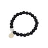 Protection - Black Obsidian Bracelet SS Intention Bracelets with Turtle Emblem Charm