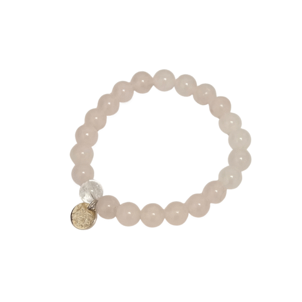 Relationship - Rose Quartz Bracelet SS Intention Bracelets with Turtle Emblem Charm