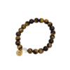 Strength - Tiger's Eye Bracelet Brass Intention Bracelets with Turtle Emblem Charm