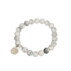 Stress Relief - White Howlite Bracelet SS Intention Bracelets with Turtle Emblem Charm