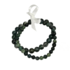 Taurus zodiac bracelet set with Green Agate semi-precious stone stretch bracelets in 6 mm and 8 mm beads