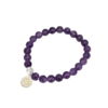 Tranquility - Amethyst SS Intention Bracelets with Turtle Emblem Charm