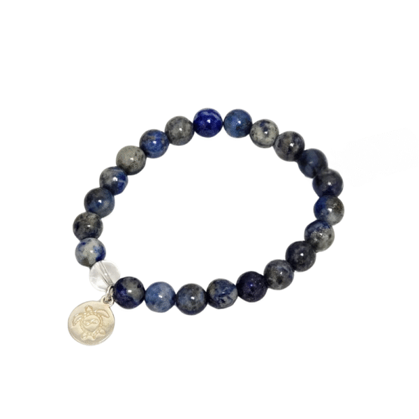 Wisdom - Lapis Bracelet SS Intention Bracelets with Turtle Emblem Charm