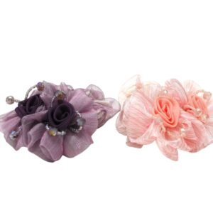 Beaded Flower Scrunchies