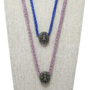 Knitted Cord with Charm Necklace