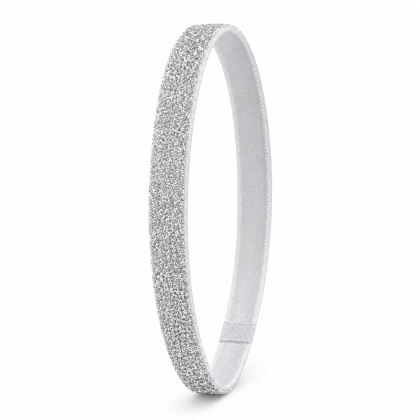 Silver glitter stretch headband made with felt and velvet