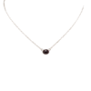 Semi Precious - Sterling Silver Chain Necklace with 8x6 Oval 18in