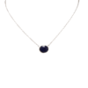 Semi Precious - Sterling Silver Chain Necklace with 10x8 Oval 18in