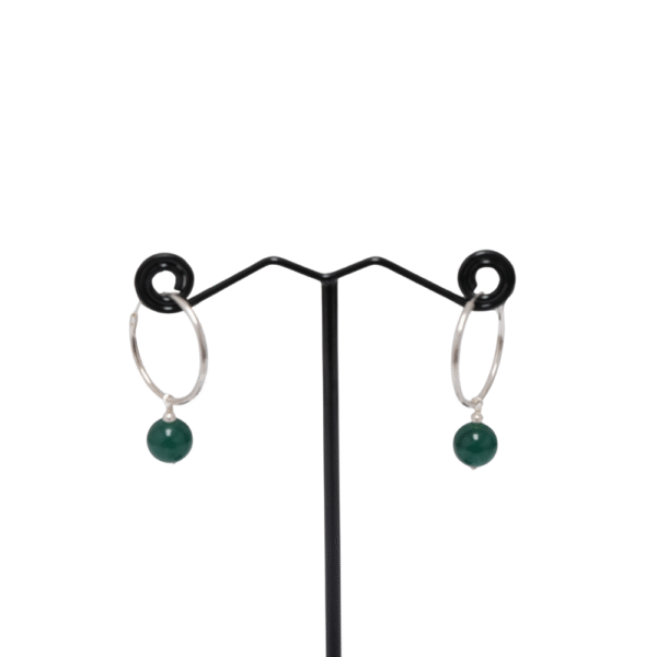 Semi-Precious Sterling Silver Hoop Earrings