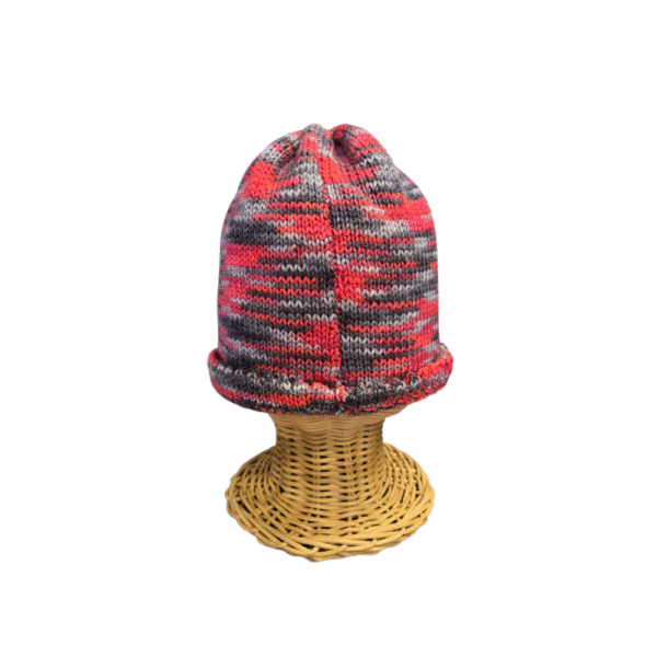 Red and Grey WS Knitted Hat Knitted Hats