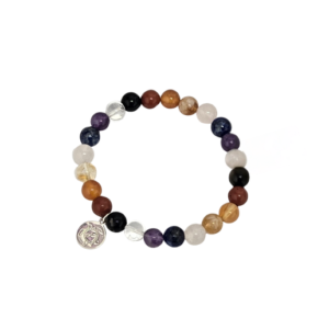 chakra intention bracelet 8mm beaded bracelet sterling silver charm handmade gemstone bracelet - Serenity & Co.