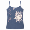 Blue grey hand-bleached abstract floral tank top by Eva Luvz Designing