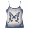 Blue grey hand-bleached butterfly tank top by Eva Luvz Designing
